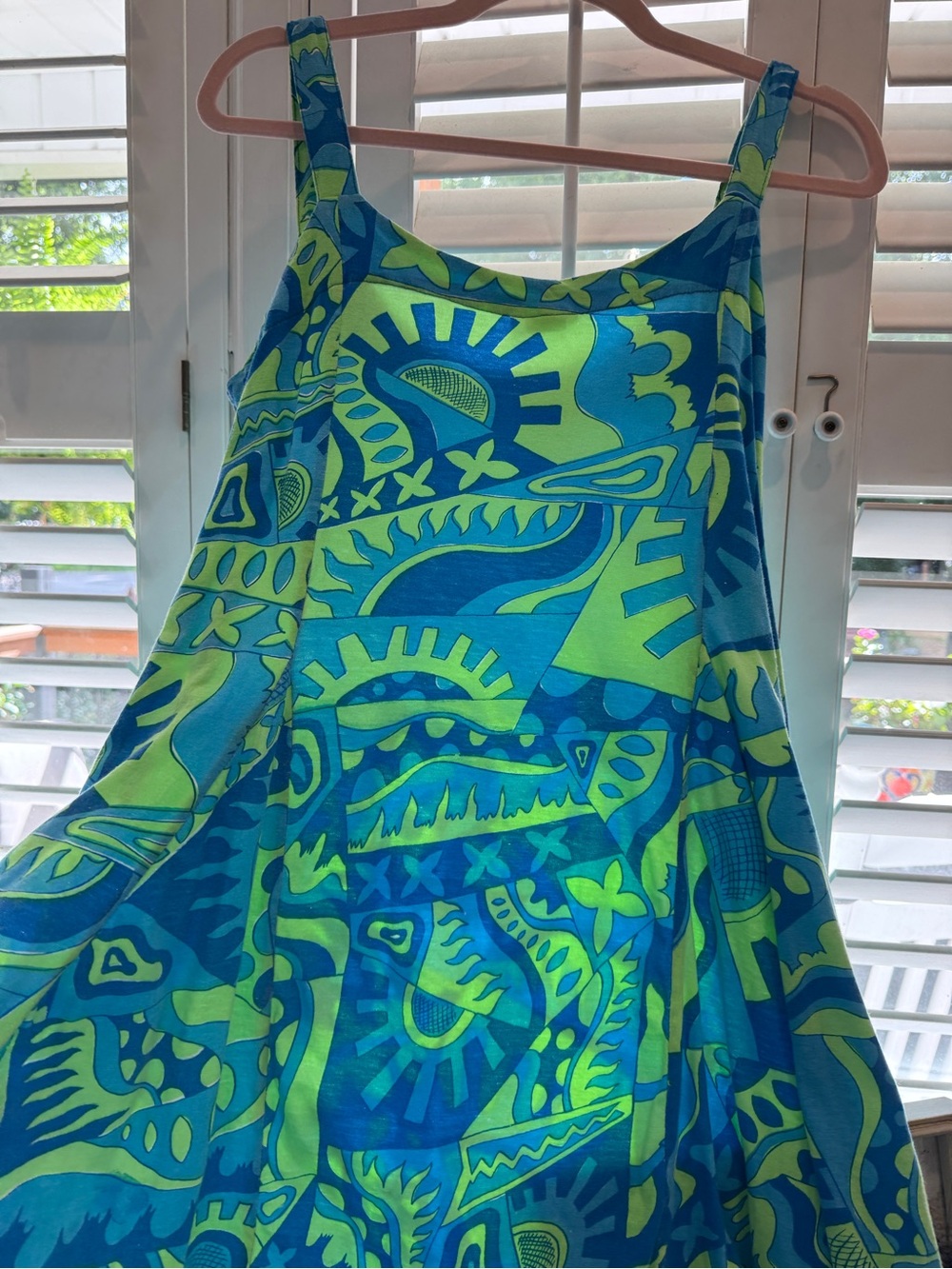 Ron Jon Blue & Green Geometric Tank Top for women